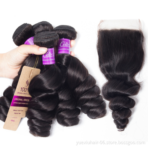 CELIE Free Sample Dropshipping Cheap Brazilian Hair Bundles Wholesale Loose Wave Virgin Brazilian Hair Extension Sew In Weaves